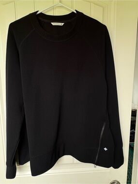 Shambala Black Crewneck Sweater with Side Zip Detail